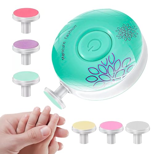 WONDERBUG Electric Baby Nail Trimmer, File, Clipper, Manicure, Lightweight, Quiet, Newborn, Infant, Toddler, Adults, Fingernails and Toes, Polish, Safe, Easy to Use, All Ages, 6 Grinding Pads