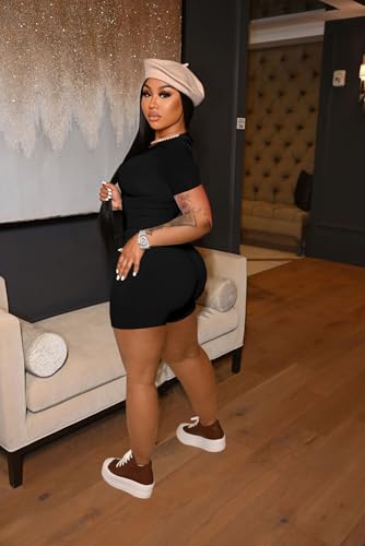 HBQ Women 2 Piece Outfits Summer Sweatsuits Biker Short Workout Sets3