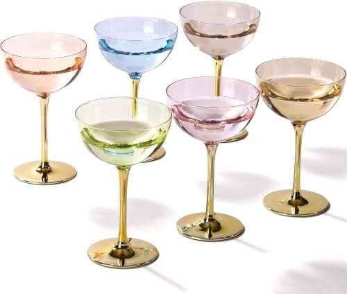 Cyrelwing colorful cocktail glasses — actual product listing photo