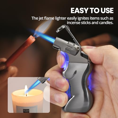 Encendedor Recargable con Llama de Antorcha y LED Azul miniatura 3