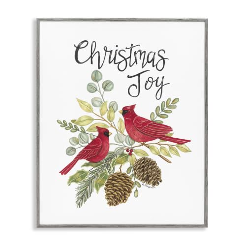 Christmas Joy Cardinals Holiday, 11 x 14 Inch Framed Giclée Print