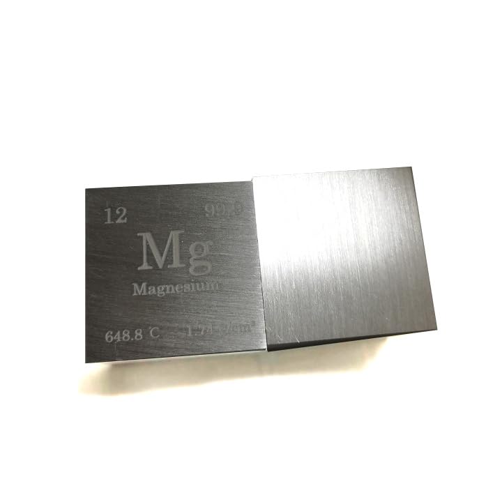 Image of Magnesium Cube 10mm (0.39 Inch) - High-Purity 99.9% Lightweight Metal Density Block with Right-Angled Edges for STEM Education & Collectors