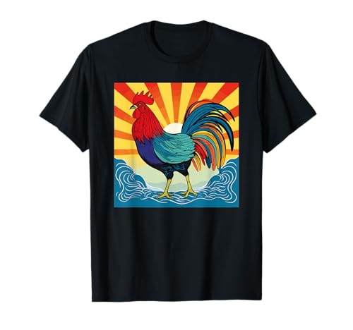 Genial animal de granja retro de gallo para los amantes de los gallos divertido Camiseta