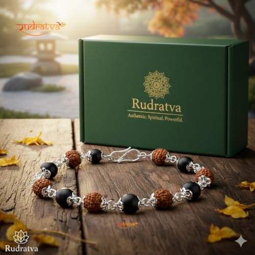 Image of Original Karungali & Rudraksha Mala with 7 Mukhi Rudraksha Pendant + Karungali Rudraksha Bracelet | 54+1 Beads | Lab Certified | Spiritual Combo for Wealth, Prosperity & Protection | Unisex