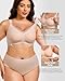 Gailife 3 Pack Nursing Bras for Breastfeeding Seamless V Neck Mesh Maternity Bra Comfort Pregnancy Sleep Bralette - 3XL, Black/Beige/Grey