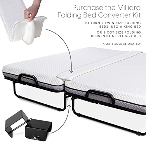 Milliard Deluxe Diplomat Folding Bed – Twin Size - With Luxurious Memory Foam Mattress And A Super Strong Sturdy Frame – 75” X 38 #TOP6