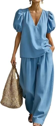 Conjunto de 2 piezas para mujer con acabados delicados y diseño fluido de verano