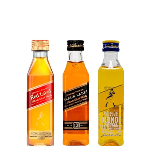 Johnnie Walker Kit Miniaturas Clássicas Red Label, Black Label e Blonde 50ml