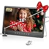Desobry portable tv, mini TV LCD da 18 pollici con sintonizzatore DVB/T2, TV da 12 V, HD 1080P per campeggio all'aperto, camera da letto, cucina, compatibile con ingresso USB/HDMI/AV