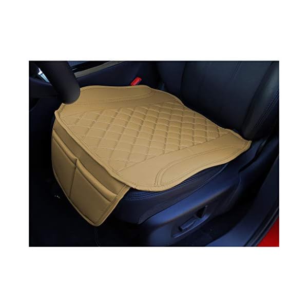 OT405 Faux Leather Seat Cover Compatible with Maserati Ghibli 3 Seat Cushions in Faux Leather Beige - Image 5