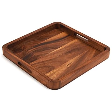 Kalmar Home 15" Square Serving Tray - Solid Bottom Cover