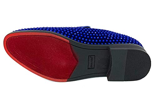 G4U-Alberto Fellini Men's Dress Shoes Rhinestone Loafers Stage Tuxedo Fashion Glitter, 11 Royal Blue3