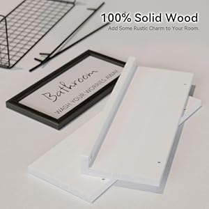 WOPITUES Floating Shelves for Bathroom Wall Decor Sign Bathroom Organizer and Storage Bathroom Shelves Over Toilet with Metal Guardrail Modern White