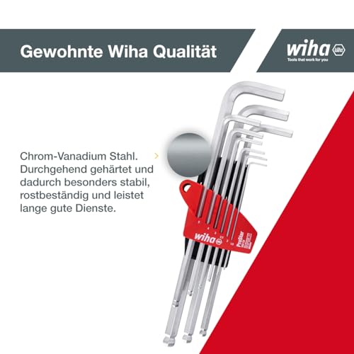 Wiha Stiftschlüssel Set mit ProStar Halter (07185) 10tlg. I Innensechskant Satz mit Kugelkopf I Innensechskantschlüssel 1,5/ 2/ 2… – Ansicht 4
