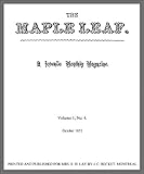 no leaf clover chords  The Maple Leaf, Volume 1, No. 4, October 1852 (English Edition)
