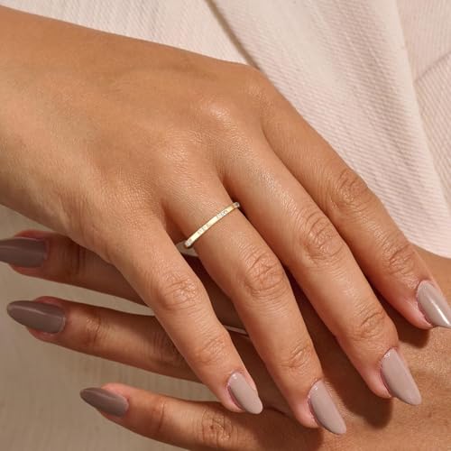 Arvaleff 925 Sterling Silver Rings for Women 14k Gold Plated Wedding Band Cubic Zirconia Engagement Eternity Ring Thin Stackable Comfort Fit Size 6.5 by Arvaleff - Image 5