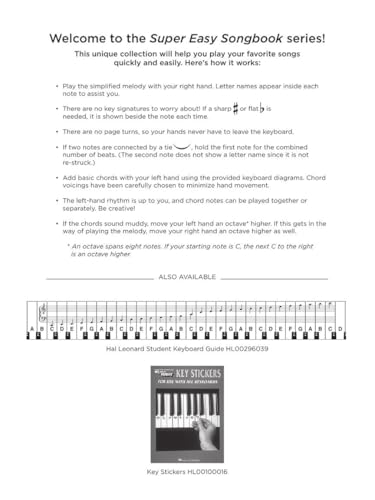 Disney Super Easy Songbook | Piano Sheet Music for Beginners | 60 Classic Disney Songs in Easy-to-Play Format | Hal Leonard Songbook with Chord Diagrams, Lyrics & Letter-Note Melodies - Image 5