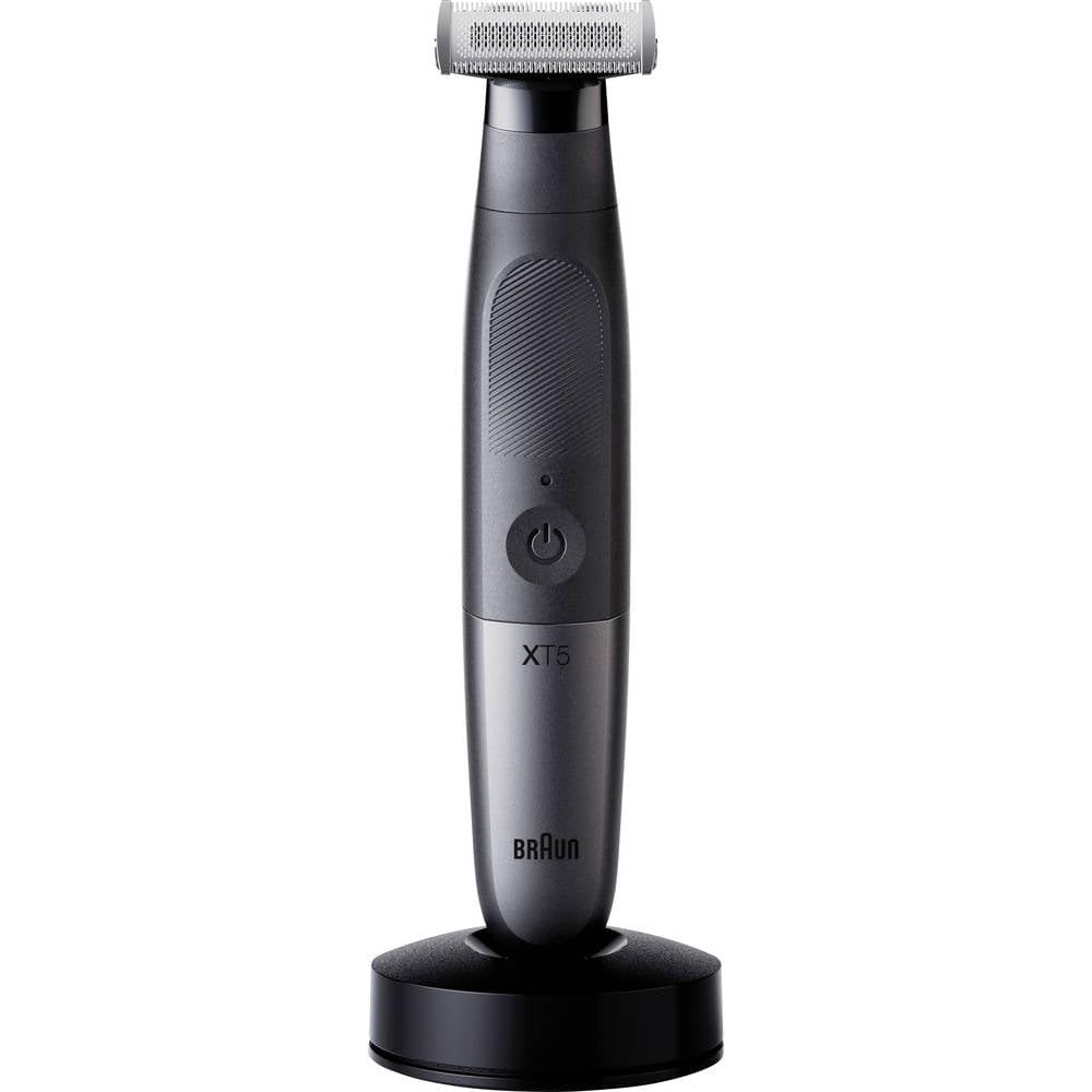 BraunSeries XT5 Face & Body, Electric Shaver, Beard Trimmer & Body Groomer, +8 Accessories, Sharp 4D Flex Blade, Charging Station, Durable, 6 Months, 45 Minutes Runtime, XT5300, Grey