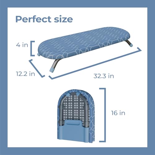 Image of Lifelong Table Top Ironing Board | Compact & Foldable Ironing Stand with Heat-Resistant Cover | Portable Mini Ironing Table for Small Spaces, Dorms, and Laundry Rooms