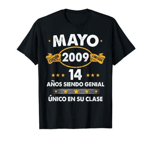 14 Años Cumpleaños Regalo Niño Mayo 2009 Mayo 14 Años Camiseta