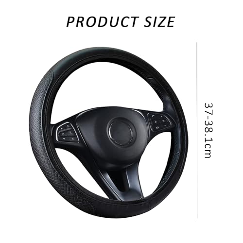 1 Piece Leather Anti-Slip Steering Wheel Protective Cover - Heat-Resistant, Car Accessories Interior (Black)