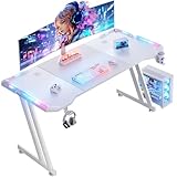 【Grande surface de jeu】 Le bureau informatique ergonomique de 160 × 60 cm offre suffisamment d’espace pour un moniteur de 40 pouces. Le cadre renforcé permet une installation facile d’un support d’écran. Le bord du plateau est courbé de façon ergonomique, offrant une liberté de mouvement et réduisant la pression sur les bras pour une expérience de jeu confortable et immersive.