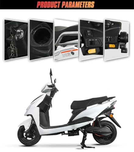 Image of MIOOX Electric Scooter with 48V 30AH Lithium Battery, 60-80km Range, 45km /h Speed, Disc & Drum Brakes, LED or LCD Headlight, Comfortable Seat, Non-RTO, 3-Year Battery Warranty (White)