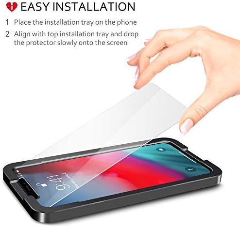 iCarez Tempered Glass Screen Protector for iPhone 11 iPhone XR 6.1-Inches, 2-Pack