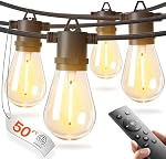 addlon 50FT LED Outdoor String Lights Waterproof Patio Lights with 16+1 Edison Shatterproof Bulbs, Commercial Grade Weatherproof Strand, ETL Listed Decorative for Garden or Patio