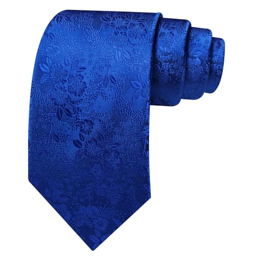 Image of Barry.Wang Flower Ties for Men Handkerchief Cufflinks Set Wedding Necktie Set Party