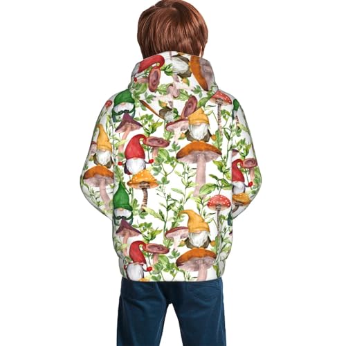 Mushrooms Gnomes Kid Hoodies Boys Sweatshirts Girls Pullover with Pocket4