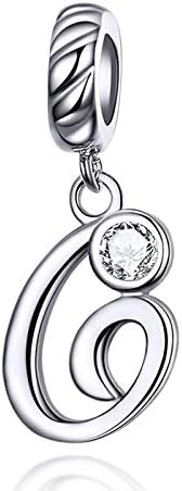LaMenars Alphabet Letter Initial Dangle Charms 925 Sterling Silver Fits European Charm Bracelets & Necklaces
