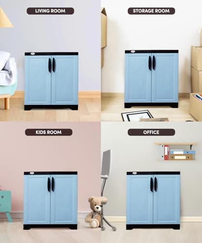 Image of Prima Viva-1 Plastic Storage Cabinet (Small H 2 Ft x W 2 Ft x D 1.6 Ft) | 2 Compartments Multipurpose Organizer for Home & Office | Strong, Stylish & Spacious Cupboard for Clothes & Essentials