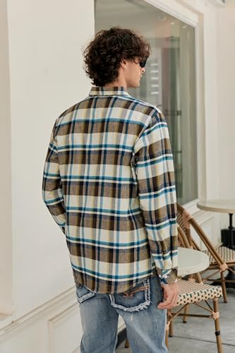 Image of Betusline Boy and Men Button Down Plaid Shirt | Soft,Breathable and Comfortable Fabric