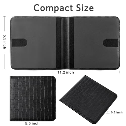 Image of CoBak Car Registration and Insurance Holder - Vehicle Glove Box Car Organizer, Auto Truck Comparment Accessories Case for Essential Document, Driver License, Cards (Croco Black)