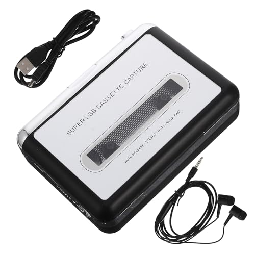 OHPHCALL Convertidor de Casete USB Portátil Carcasa de Metal y Plástico Función para Convertir Cintas a Mp3, Adecuado para Uso sin Batería