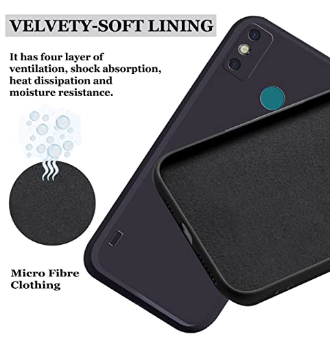 Image of A rtistque Liquid TPU Silicone Matte Shockproof Flexible with Camera Protection Soft Back Cover Case for Tecno Spark Go 2020 - Black