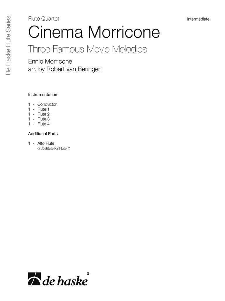 Cinema Morricone. Three Famous Movie Melodies. Flute Quartet. Quartetto di flauti