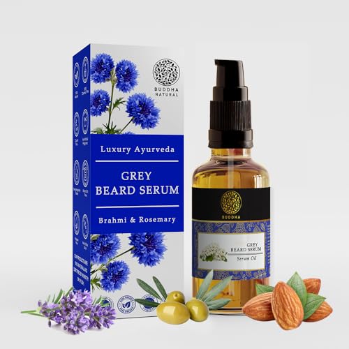 Image of Buddha Natural Grey Beard Oil Serum (25 ml) - For Control and Restore Natural Beard Black Color | 100% Natural Certified | Premium Chemical-Free Formula