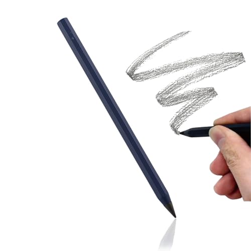 everpen Pencil, Forever Pencil, Metal Alloy Writing Instrument, That Never Needs Sharpening, Reusable Metal Inkless Pencils, Ideal for Writing & Drawing (Dark Blue)