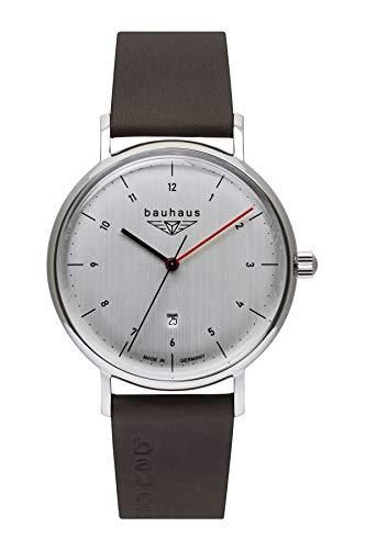 Bauhaus Reloj 2140-1 de cuarzo Herren Uhr analog Schweizer Quarzwerk mit Leder Armband 2140-1