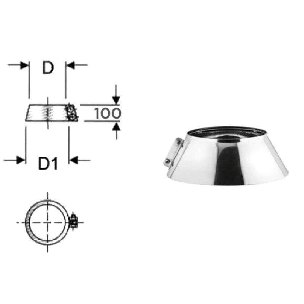 Scossalina copriforo in acciaio inox per canna fumaria (DN 250)