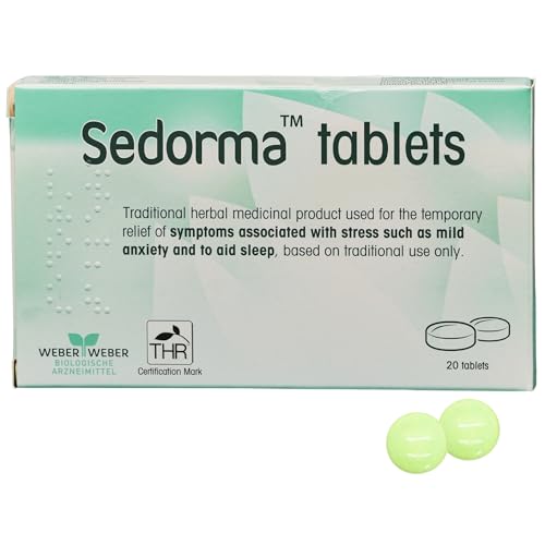 Natural Calming Tablets for Adults - 5-in-1 Herbal Stress & Anxiety Relief with Lavender, Valerian Root & Passion Flower | Gentle Support Supplement for Rest & Relaxation | Sedorma (20)