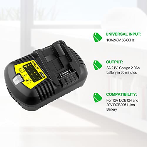 ADVNOVO DCB107 Caricabatterie per 12V 20V MAX