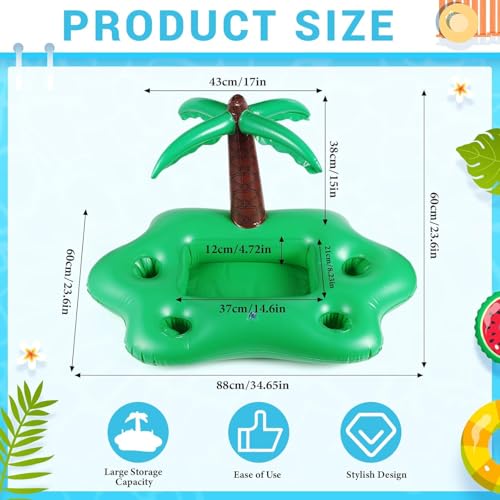 Porte-gobelet Gonflable 2 en 1 - Plateau Flottant - 4 Trous - Grande capacité - Porte-gobelet de Piscine Gonflable - Porte-gobelet Flottant (Dunkelblau) – vue 2