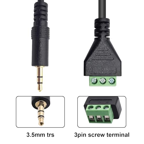 Cable adaptador Jack 3.5mm a terminal atornillado 30 cm 2 unidades miniatura 2
