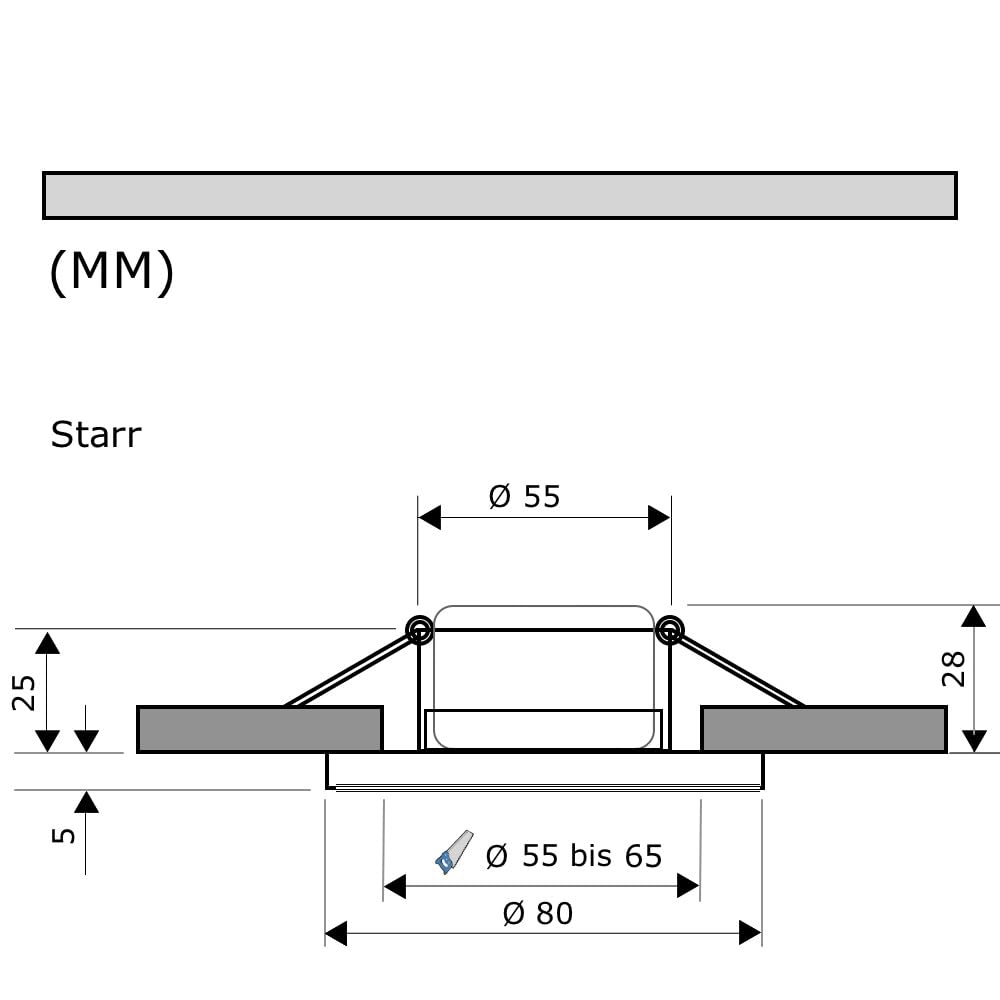 10er Set Flache Milchglas SMD LED Modul Einbauleuchten | Farbe Edelstahl gebürstet | 5W | 230V | Starr | 4000k | LED Spot für die Decke bei wenig Einbautiefe | Wohnzimmer | Küche | Schlafzimmer | Flur
