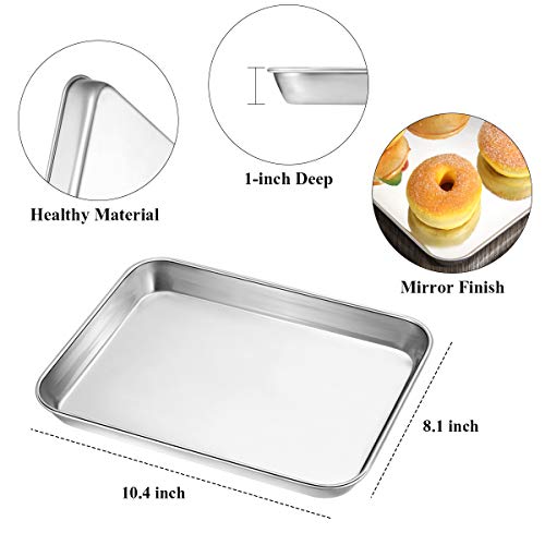 Conjunto de 2 assadeiras de aço inoxidável, assadeira para assadeira Deedro Cookie, 25,4 cm, não tóx