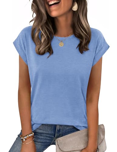 Image of Zeagoo Womens Tops Summer Casual Cap Sleeve Tshirts Shirts Business Dressy Spring Fashion Outfits Trendy Clothes