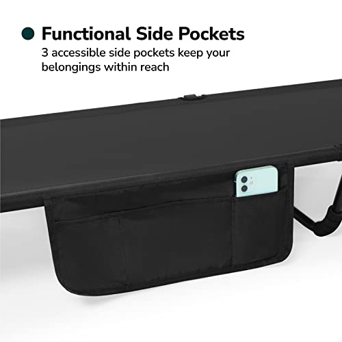 Mission Mountain A4 Camping Cot, Ultralight Foldable Backpacking Cot, 45-Second Easy Set-Up, Supports 330Lbs, Sleeping Cot For Camping, Outdoors, And Home (Black) #TOP6